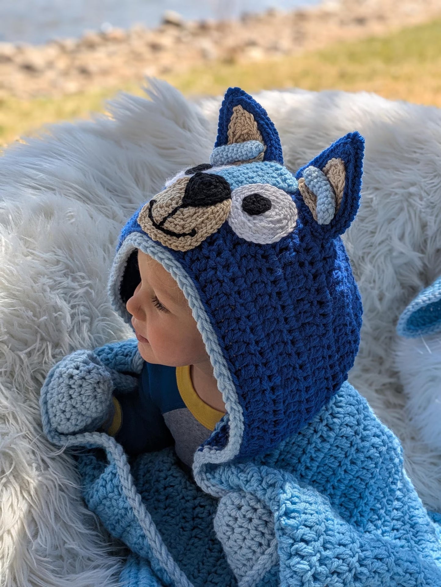 Blue Heeler Dog Hooded Blanket Crochet Pattern & videos PDF