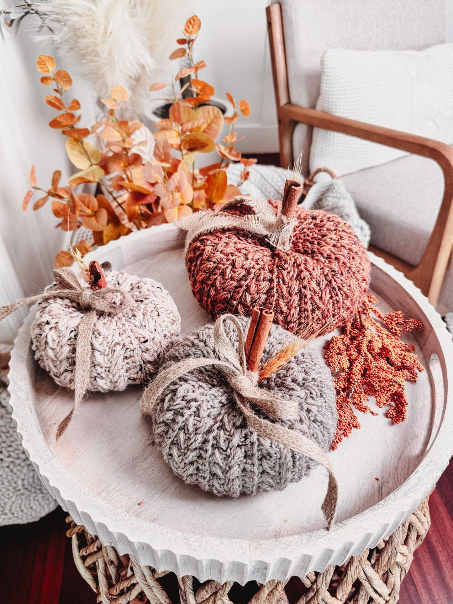 Crochet Pattern + Video – Pumpkin Spice Trio (PDF)