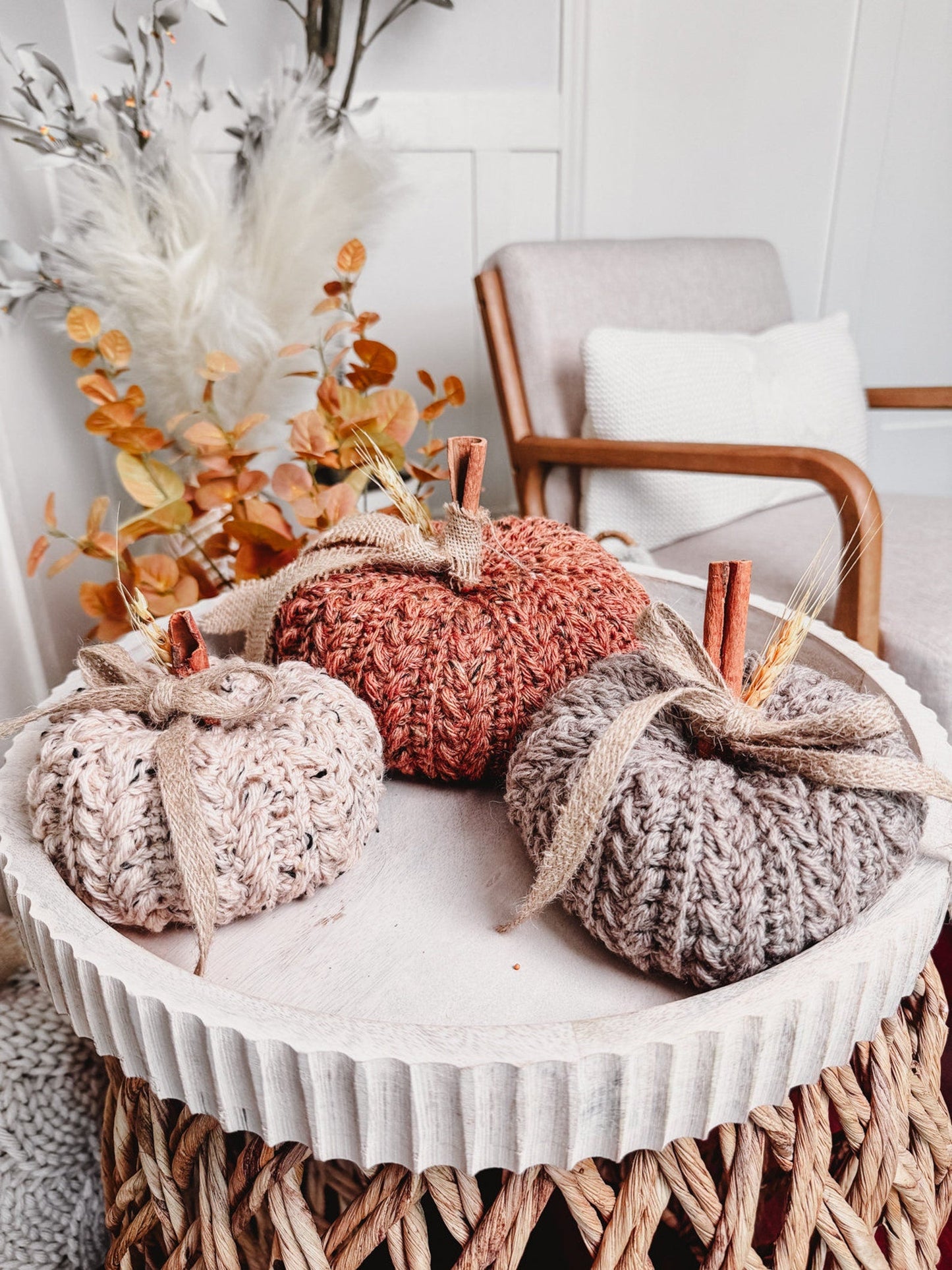 Crochet Pattern + Video – Pumpkin Spice Trio (PDF)