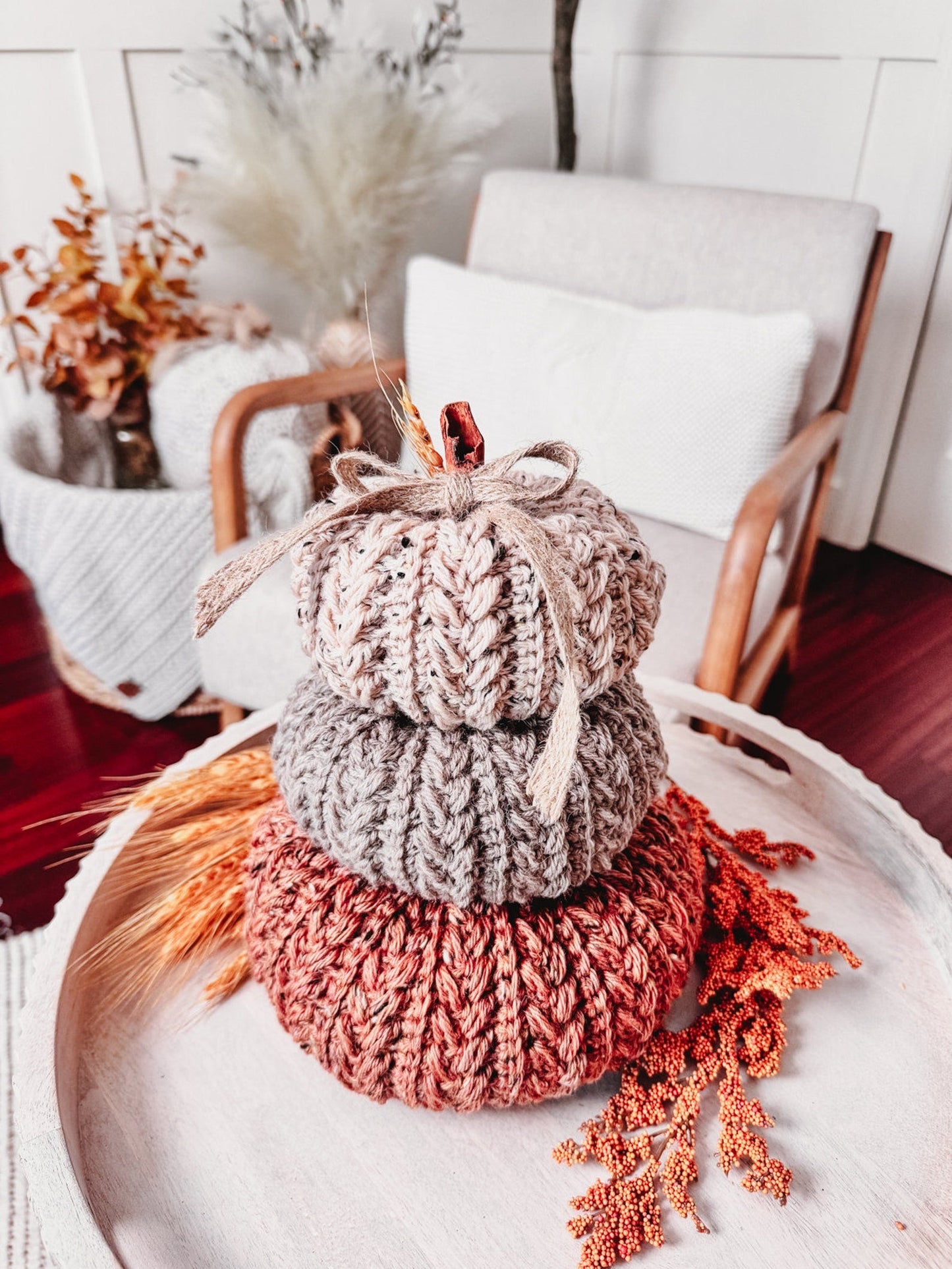 Crochet Pattern + Video – Pumpkin Spice Trio (PDF)