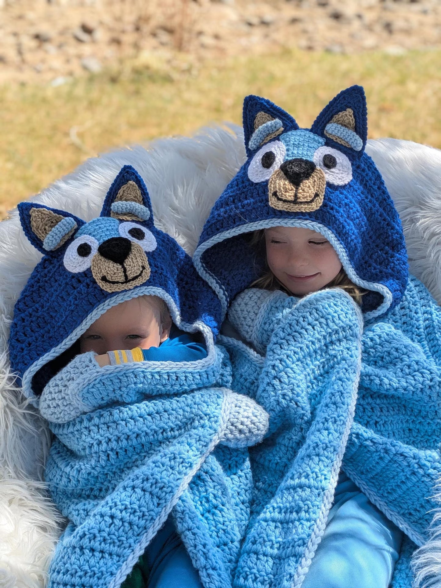 Blue Heeler Dog Hooded Blanket Crochet Pattern & videos PDF