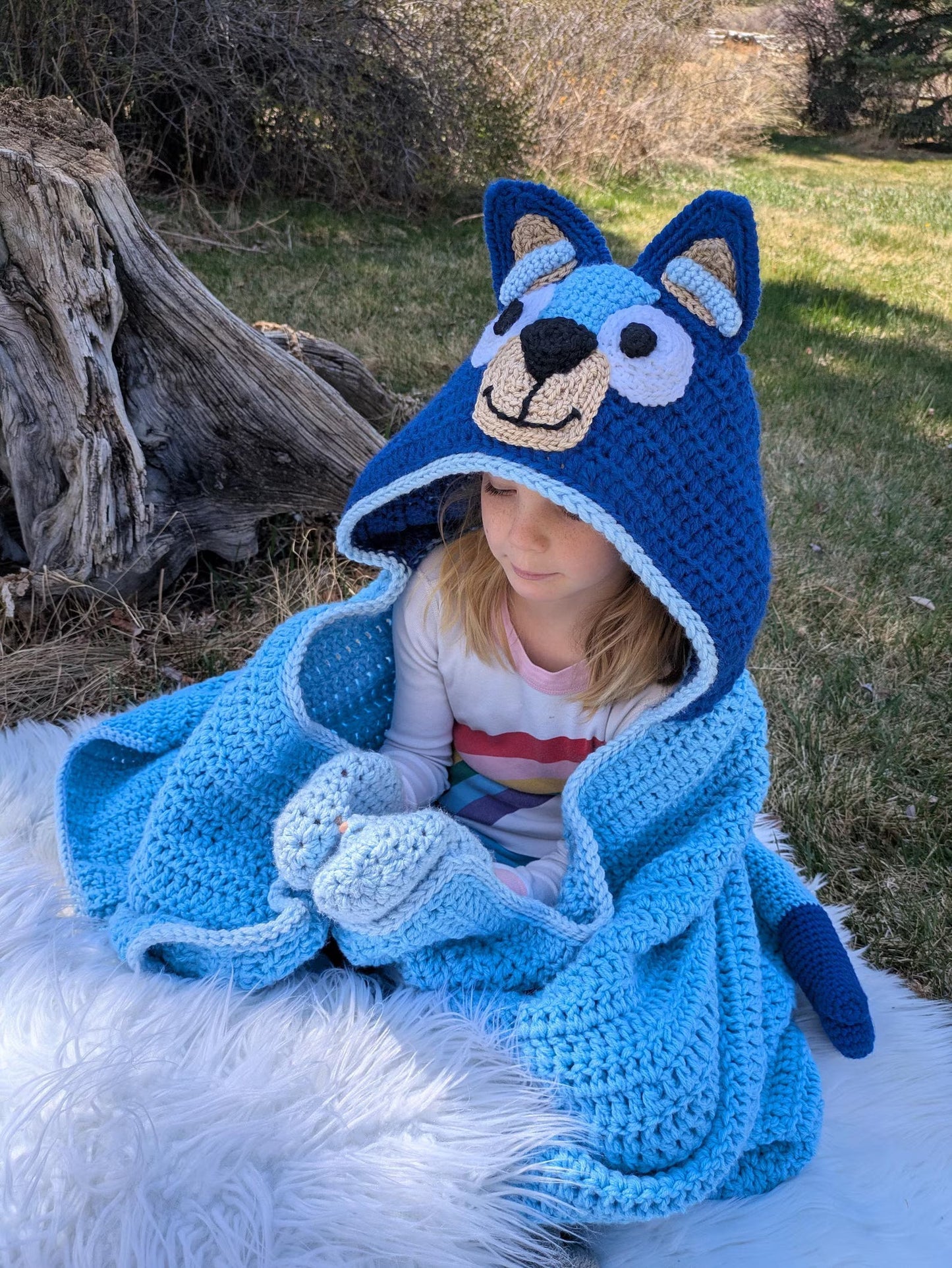 Blue Heeler Dog Hooded Blanket Crochet Pattern & videos PDF