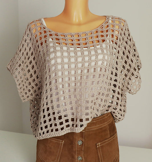 Crochet Pattern – Easy Shirt, Crop Top, Summer Sweater