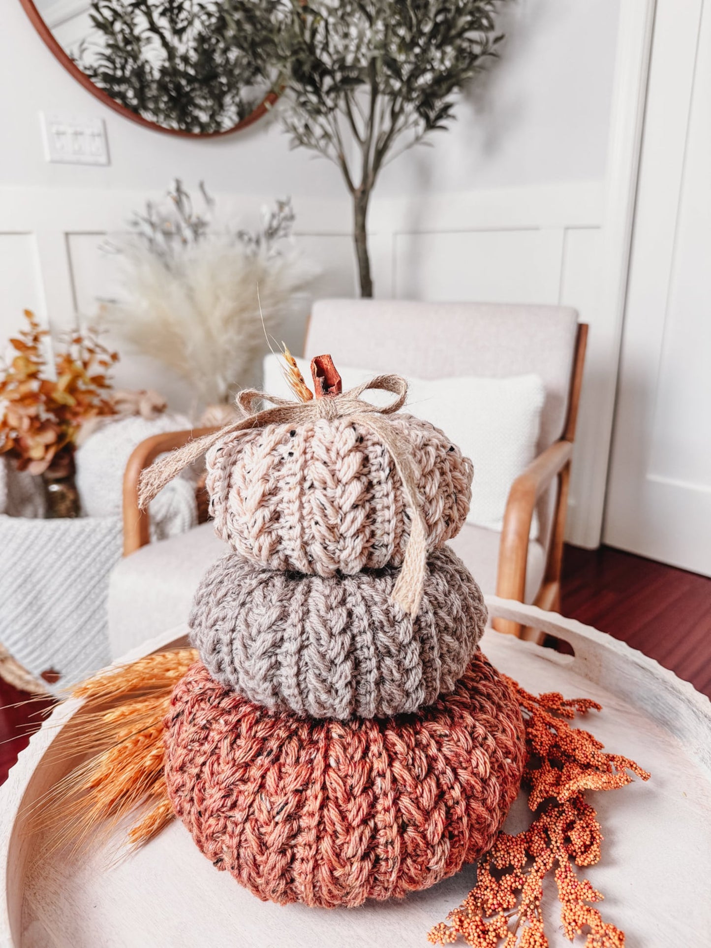 Crochet Pattern + Video – Pumpkin Spice Trio (PDF)
