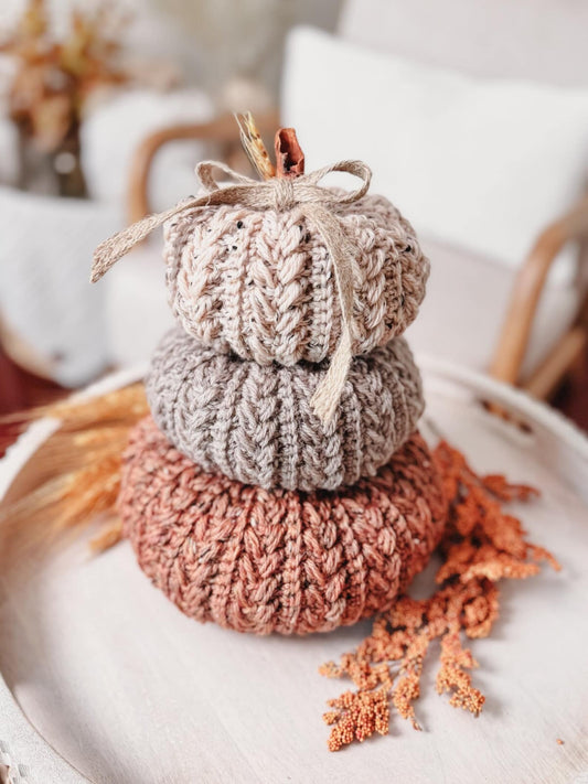 Crochet Pattern + Video – Pumpkin Spice Trio (PDF)