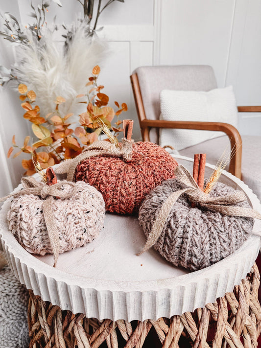 Crochet Pattern + Video – Pumpkin Spice Trio (PDF)