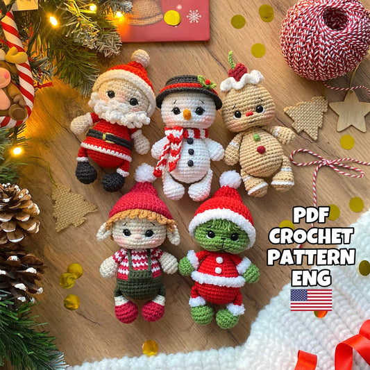 5 in 1 Crochet Christmas Toys – Pattern Only