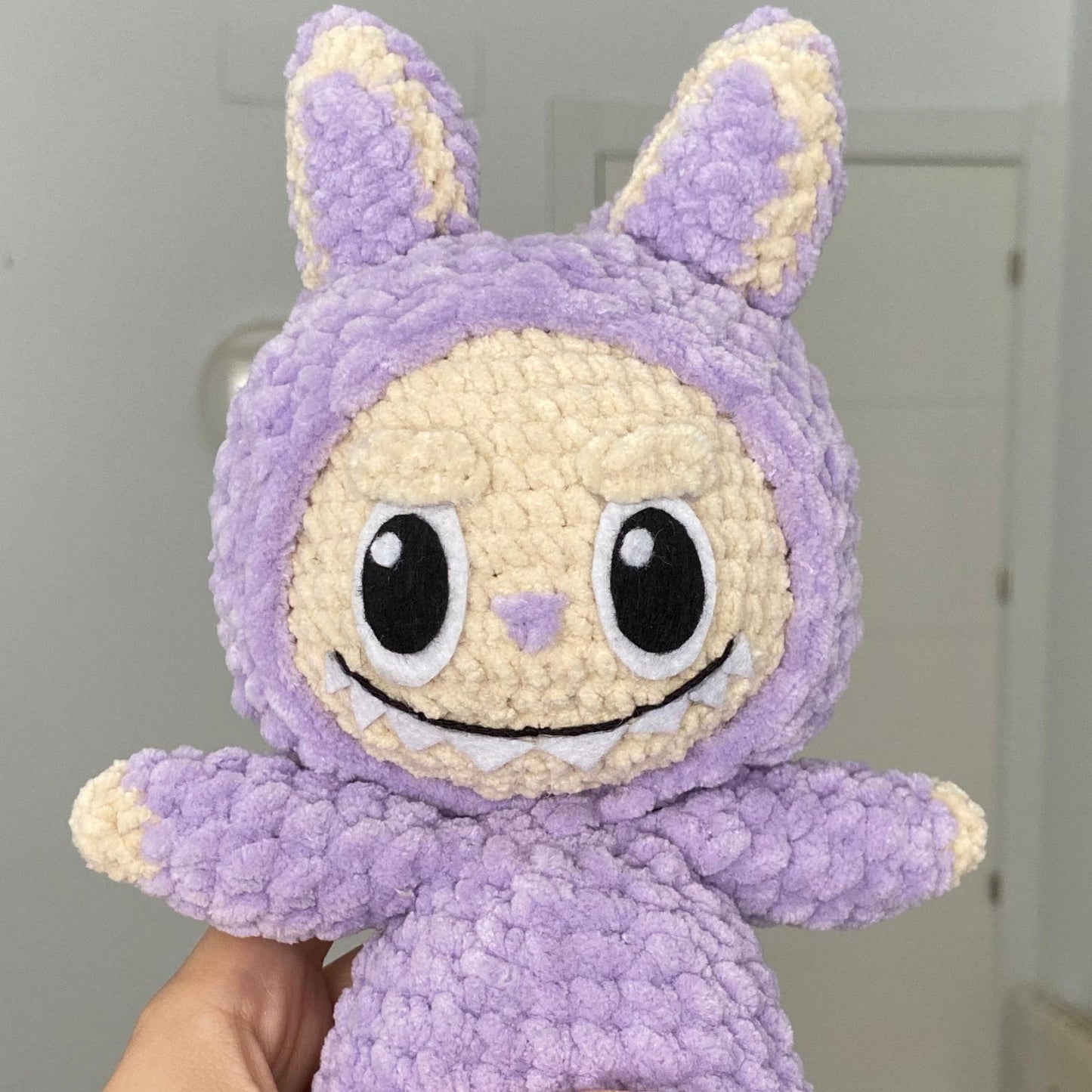 Labubu Inspired Crochet Pattern: Smiling Bunny Amigurumi (PDF Download)