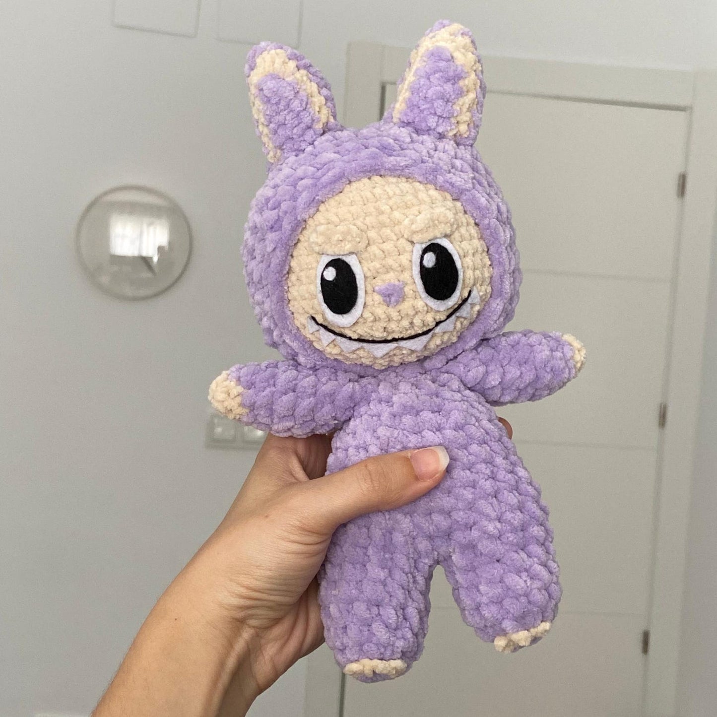 Labubu Inspired Crochet Pattern: Smiling Bunny Amigurumi (PDF Download)