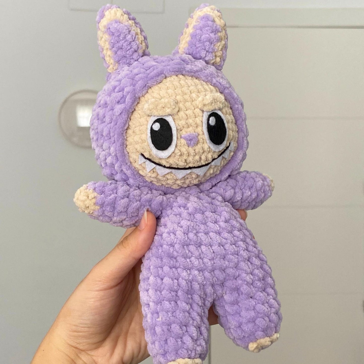 Labubu Inspired Crochet Pattern: Smiling Bunny Amigurumi (PDF Download)