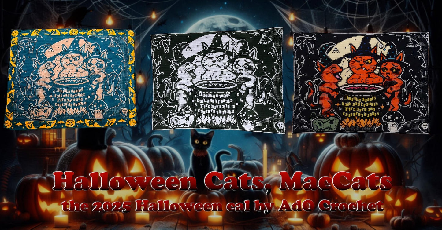 🐾 Halloween Crochet Along – The MacCats (PDF Pattern | 5-Part CAL | English, German, Dutch)