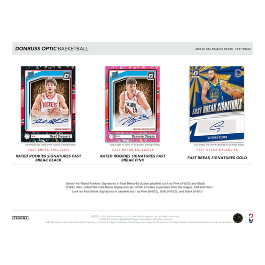 2024/25 Panini Donruss Optic Basketball Fast Break 20 Box Case
